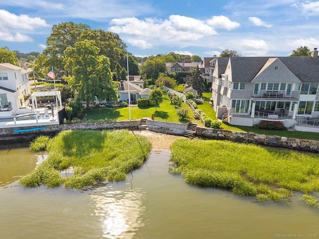6 Tonetta Cir, Norwalk, CT 06855 - aerial perspective of suburban area featuring a large body of water