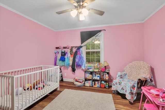 30 Lake Rd, Columbia, CT 06237 - bedroom featuring wood finished floors, ornamental molding, and ceiling fan