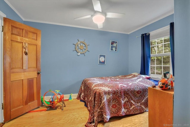 30 Lake Rd, Columbia, CT 06237 - bedroom with wood finished floors, ornamental molding, and ceiling fan