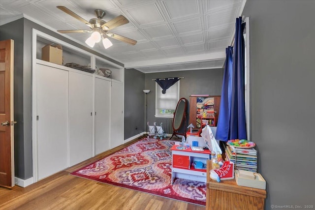 30 Lake Rd, Columbia, CT 06237 - game room with wood finished floors, ceiling fan, and an ornate ceiling