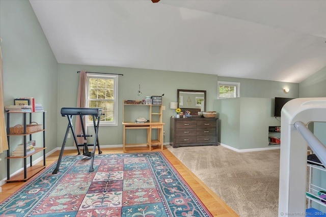 30 Lake Rd, Columbia, CT 06237 - bedroom featuring vaulted ceiling and wood finished floors