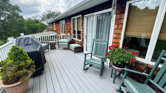 70 River Rd, Preston, CT 06365 - wooden deck featuring grilling area