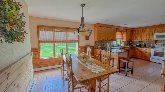 70 River Rd, Preston, CT 06365 - dining room with baseboard heating and light tile patterned floors