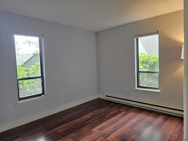 29 Great Meadow Ln Unit 29, Farmington, CT 06001 - spare room featuring a baseboard radiator and dark wood-type flooring