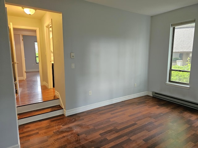 29 Great Meadow Ln Unit 29, Farmington, CT 06001 - empty room with plenty of natural light, dark wood-style floors, and a baseboard radiator