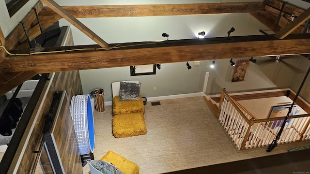 33 Mechanic St Unit 203, Windsor, CT 06095 - carpeted cinema room featuring baseboards and beam ceiling