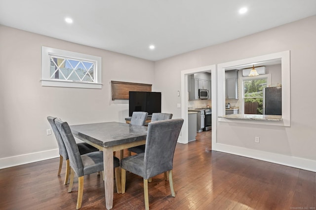 79 W Wooster St, Danbury, CT 06810 - dining area with dark wood-style flooring and recessed lighting