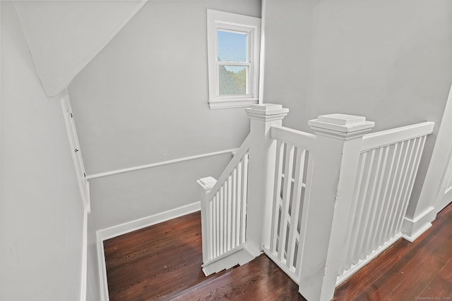 79 W Wooster St, Danbury, CT 06810 - stairs with wood finished floors and vaulted ceiling