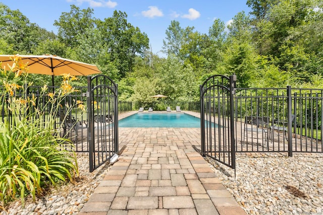 274 Sharon Tpke, Goshen, CT 06756 - view of swimming pool featuring a patio area and view of wooded area