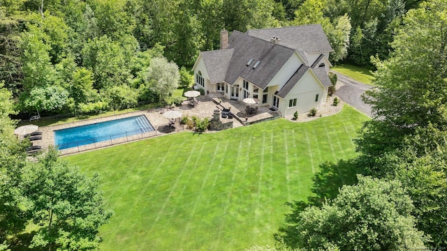 274 Sharon Tpke, Goshen, CT 06756 - view from above of property with a pool area