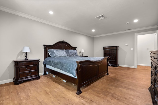 274 Sharon Tpke, Goshen, CT 06756 - bedroom with light wood finished floors, ornamental molding, and recessed lighting