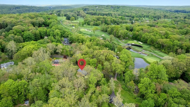 28 Codfish Ln, Weston, CT 06883 - aerial view of property's location with a heavily wooded area and a golf club