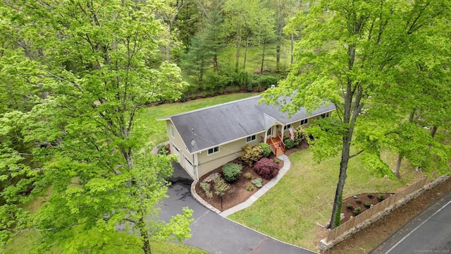 28 Codfish Ln, Weston, CT 06883 - view of subject property with a heavily wooded area