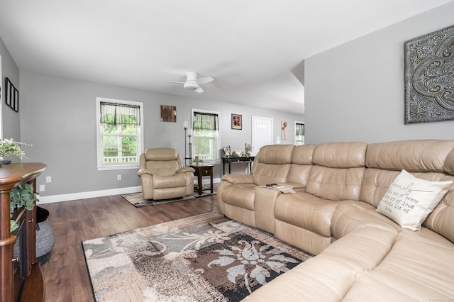 845 Five Mile River Rd, Putnam, CT 06260 - living room featuring wood finished floors and a ceiling fan