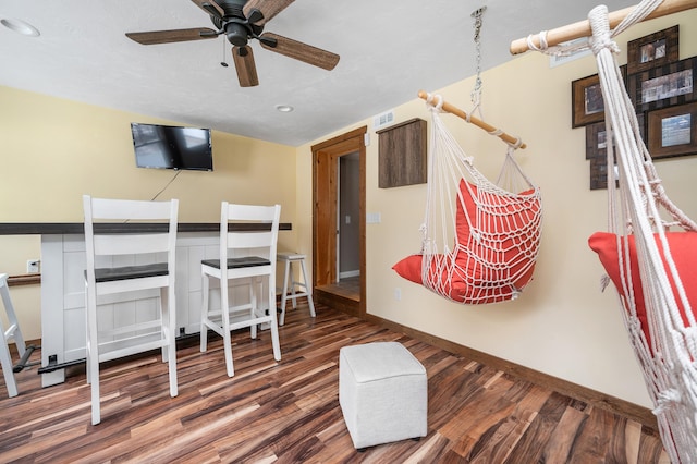 845 Five Mile River Rd, Putnam, CT 06260 - home office with wood finished floors, ceiling fan, and recessed lighting