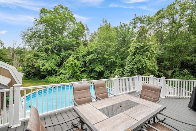 845 Five Mile River Rd, Putnam, CT 06260 - view of swimming pool with outdoor dining space and a deck