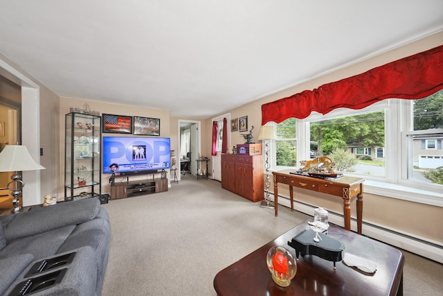 97 Edgewood Ave, Thomaston, CT 06787 - living room featuring baseboard heating and carpet flooring