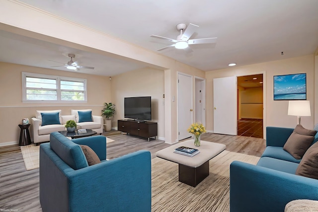 43 Berner Ter, Milford, CT 06460 - living area featuring a ceiling fan and light wood finished floors