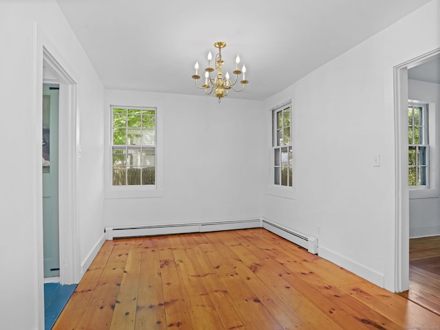 161 White St, Stratford, CT 06615 - spare room with a chandelier, plenty of natural light, and wood-type flooring