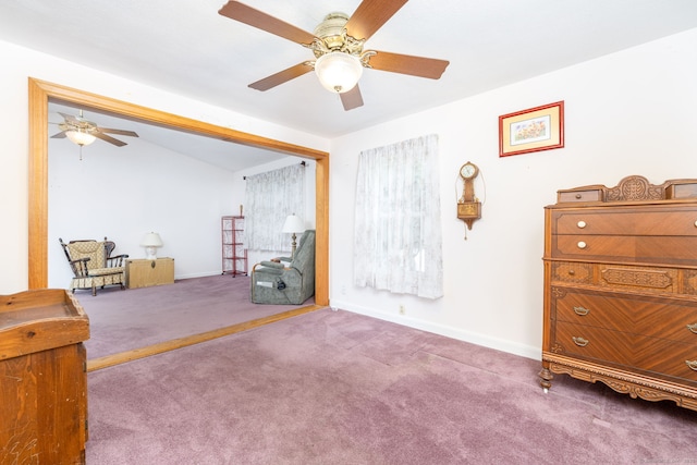 15 Boardman St, Bristol, CT 06010 - sitting room with ceiling fan, carpet flooring, and lofted ceiling
