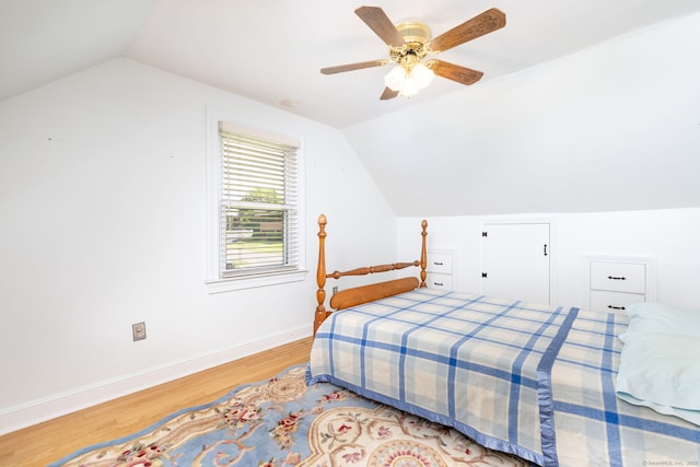 15 Boardman St, Bristol, CT 06010 - bedroom with lofted ceiling, wood finished floors, and ceiling fan