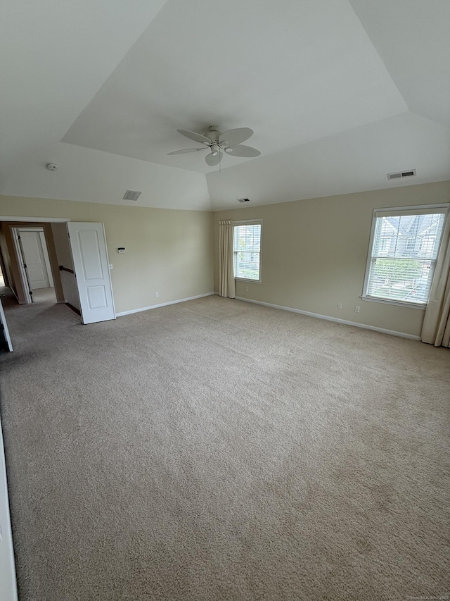 1 Sampson Ter Unit 801, Danbury, CT 06810 - spare room with ceiling fan, vaulted ceiling, and light colored carpet