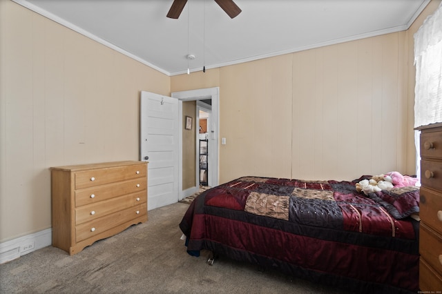 103 Eaton St, Bridgeport, CT 06604 - carpeted bedroom featuring ornamental molding and a ceiling fan