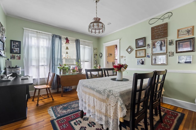 103 Eaton St, Bridgeport, CT 06604 - dining space featuring hardwood / wood-style flooring and ornamental molding
