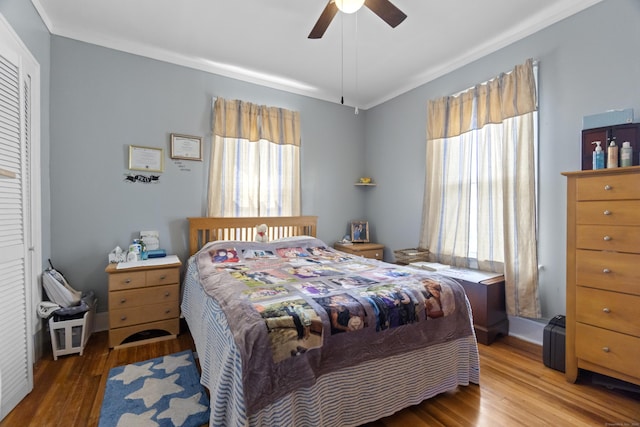 103 Eaton St, Bridgeport, CT 06604 - bedroom featuring wood finished floors and ceiling fan