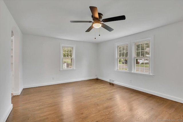 270 Hills St, East Hartford, CT 06118 - empty room featuring wood finished floors and ceiling fan