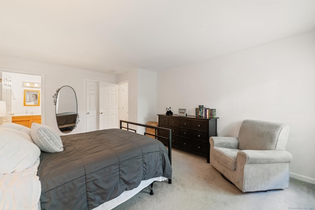 195 Crane Hollow Rd, Bethlehem, CT 06751 - bedroom featuring light carpet and ensuite bath