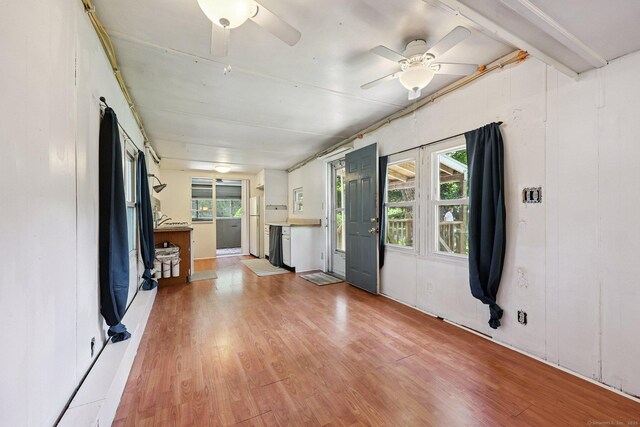 133 W Main St Trlr C6, Clinton, CT 06413 - spare room featuring light wood finished floors and a ceiling fan