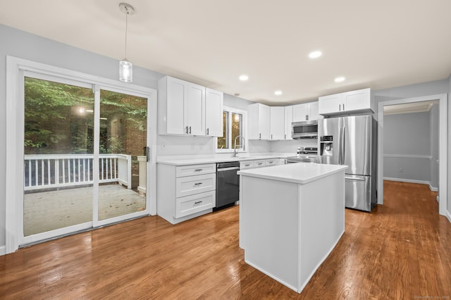 7 Woodmont Rd, Avon, CT 06001 - kitchen featuring stainless steel appliances, plenty of natural light, light countertops, white cabinetry, and recessed lighting