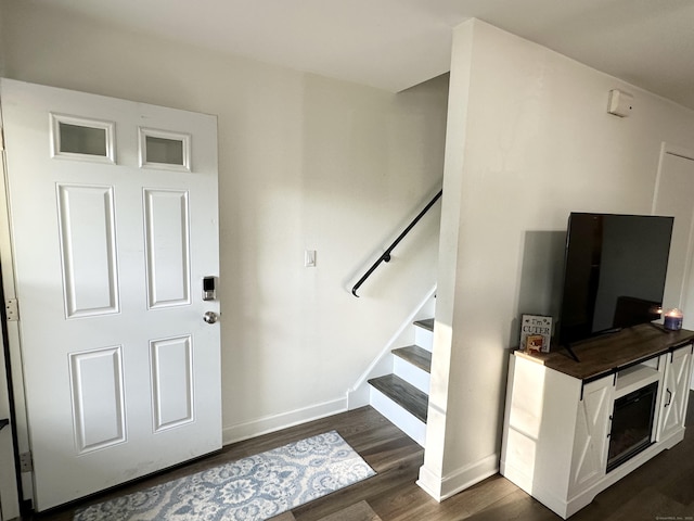 63 Coleman St Apt 14, East Haven, CT 06512 - entrance foyer featuring dark wood-style flooring and stairs