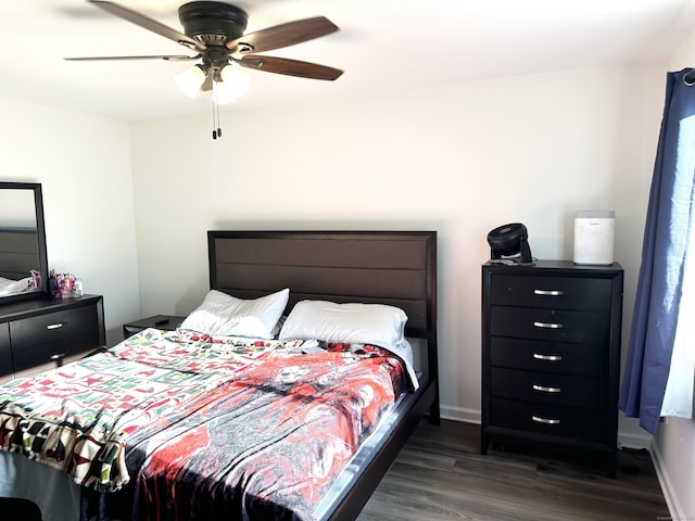 63 Coleman St Apt 14, East Haven, CT 06512 - bedroom with dark wood-type flooring and ceiling fan