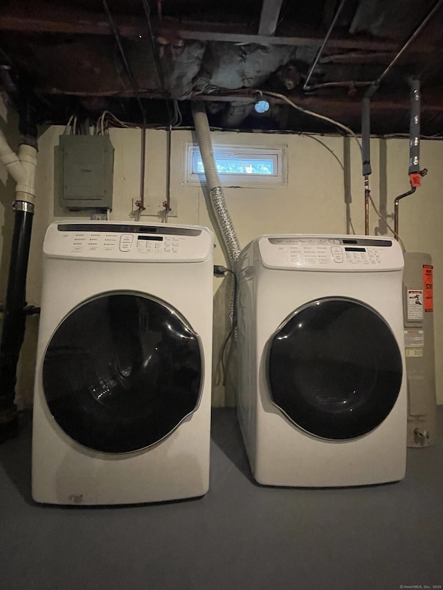 56 Elm St Apt 36, Enfield, CT 06082 - laundry area with electric panel and separate washer and dryer