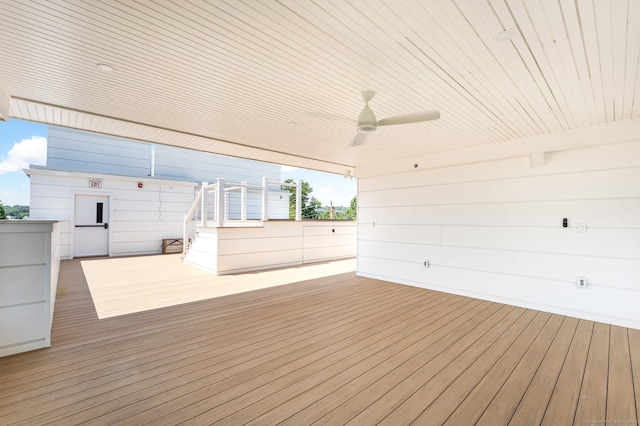 32 Broadway Ave, Stonington, CT 06355 - wooden deck featuring a ceiling fan