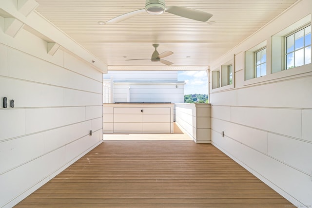 32 Broadway Ave, Stonington, CT 06355 - hall with wood ceiling, healthy amount of natural light, and light wood-style flooring