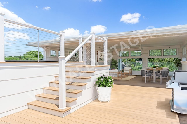 32 Broadway Ave, Stonington, CT 06355 - wooden terrace featuring area for grilling