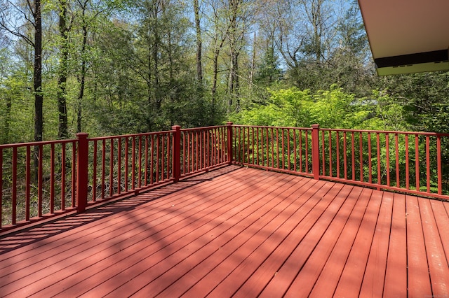 87 Pleasant Dr, Bethany, CT 06524 - wooden deck with a forest view