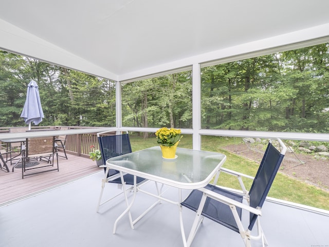 58 Longmeadows Rd, Wilton, CT 06897 - sunroom featuring outdoor dining area and view of scattered trees