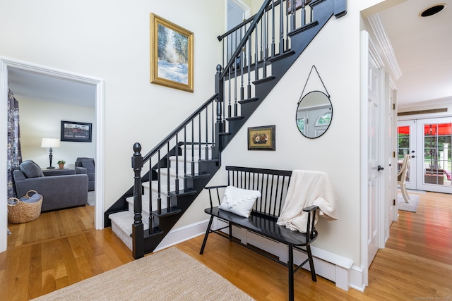89 Honey Hill Rd, New Hartford, CT 06057 - stairway with wood finished floors and ornamental molding