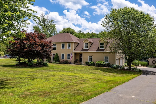 89 Honey Hill Rd, New Hartford, CT 06057 - view of front of home with a front yard and a garage