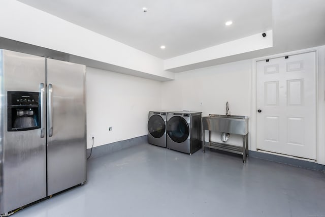 10 Pine Brook Ln Unit 10, Darien, CT 06820 - laundry area featuring washer and dryer and recessed lighting