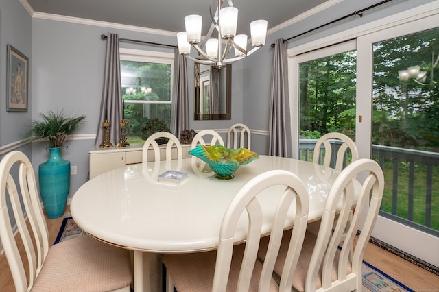 29 S Village Rd Unit 29, Branford, CT 06405 - dining room with a chandelier, ornamental molding, and wood finished floors