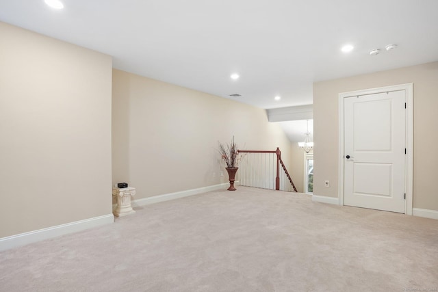 7 Still Water Cir Unit 7, Brookfield, CT 06804 - basement with carpet flooring, recessed lighting, and a chandelier