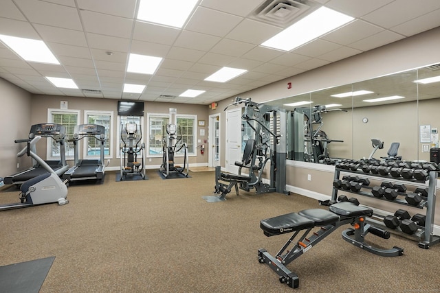 7 Still Water Cir Unit 7, Brookfield, CT 06804 - gym featuring carpet and a paneled ceiling