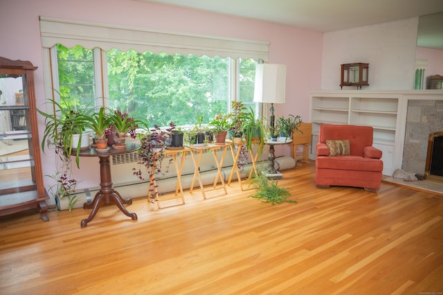 780 Ridge Rd, Hamden, CT 06517 - living area with wood finished floors and a fireplace