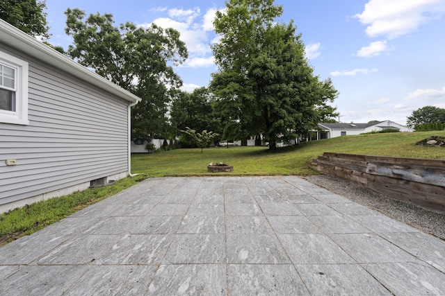 5 Fuller Ct, East Lyme, CT 06357 - view of patio featuring a fire pit
