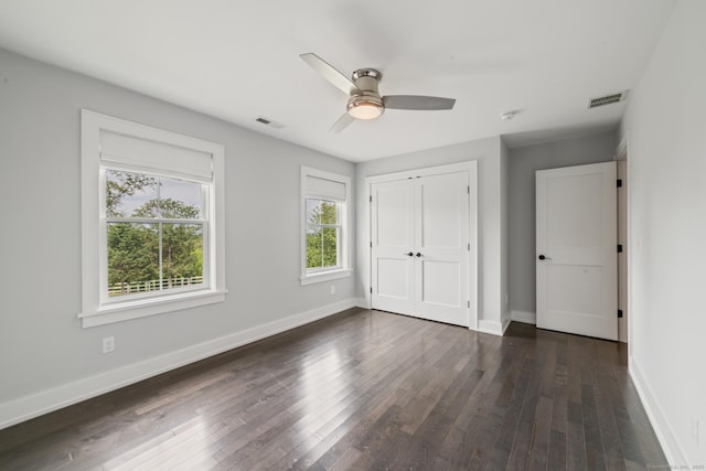 98A Tower Rd, Brookfield, CT 06804 - unfurnished bedroom featuring dark wood-style floors, a closet, and ceiling fan